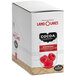 A white Land O Lakes box with red text and a label with raspberries on it.