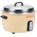 A Town 110 cup electronic rice cooker with a lid on it.
