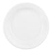 A close up of a Dart Concorde white foam plate with a white edge.