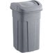 a grey plastic trash can