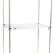 A Metro Super Erecta chrome wire shelf with two shelves.