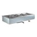 A Delfield stainless steel drop-in hot food well holding four food pans.