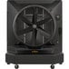 A large black Big Ass Fans Cool-Space 500 evaporative cooler on wheels.