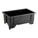 A black rectangular Vollrath ServeWell well assembly container with wheels.