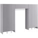 A grey metal Regency locker with metal rods inside.