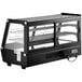 A black Avantco refrigerated countertop bakery display case with glass doors.