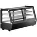 A black Avantco self-serve countertop bakery display case with glass doors.