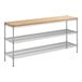 A Regency chrome metal shelf kit with removable wooden shelves.