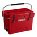 A red CaterGator 20 qt. outdoor cooler with a handle.