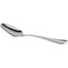 An Acopa Vittoria stainless steel demitasse spoon with a silver handle and spoon.