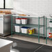 Regency green epoxy shelving in a school kitchen.