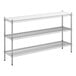 A Regency chrome metal shelving unit with white plastic shelves.