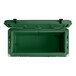 A green plastic CaterGator cooler with the lid open.