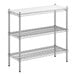 A Regency chrome metal shelving unit with white plastic shelves.