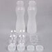 A two-pack of clear polycarbonate salad dressing bottles with black lids.