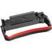 A black and red plastic ink ribbon for Epson cash registers.