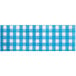 A Blue and white gingham paper napkin band.