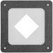A white square with a black diamond and black frame.