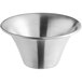 An American Metalcraft stainless steel sauce cup with a flared rim on a white background.