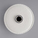 A white round object with a hole in the center.