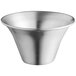 An American Metalcraft stainless steel sauce cup with a flared rim on a white background.