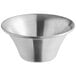 An American Metalcraft stainless steel sauce cup with a flared rim on a white background.