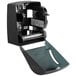 A black Lavex translucent paper towel dispenser with a white roll of paper.