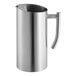 An American Metalcraft satin finish stainless steel pitcher with a handle.