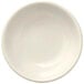 A Libbey Porcelana white porcelain bowl with a rolled edge on a white background.