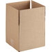 A Lavex kraft corrugated cardboard shipping box with a cut out top on a white background.