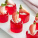 a close up of a strawberry