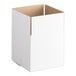 A white rectangular Lavex shipping box with a cut out top on a white background.