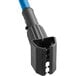 A black plastic Lavex Jaw Style Mop Handle with a black and blue hose inside.