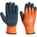 A pair of Cordova orange and blue thermal gloves on a white background.