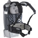 An Atrix cordless backpack vacuum with a black and grey harness.