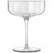 A Luigi Bormioli clear glass wine coupe with a stem.