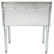 An Eagle Group stainless steel underbar ice chest with a metal top.