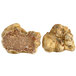 Two white Urbani truffles on a white background.