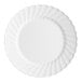 A white WNA Comet Classicware plastic plate with a scalloped edge.