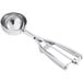 a silver scoop with a handle
