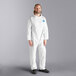 A man in a white Malt Impact ProMax coverall.