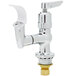 A silver T&S Bubbler faucet with a white lever handle.