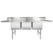 Regency 94 inch 16-Gauge Stainless Steel Three Compartment Commercial Sink with 2 Drainboards - 18 inch x 24 inch x 14 inch Bowls