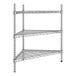 A Regency chrome triangle wire shelving kit with three shelves.