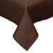A brown Intedge square table cover on a table.