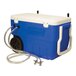 A blue Micro Matic jockey box with white accents.
