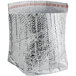 A silver bag with a red stripe.