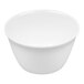 A white bouillon cup with a 7.5 oz. capacity.
