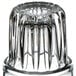 A close up of a Libbey Everest highball glass on a table in a bar.