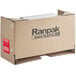 A cardboard box with a roll of Ranpak Geami paper.